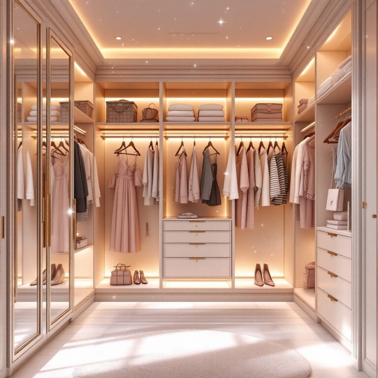 Closet organization system in Calgary home